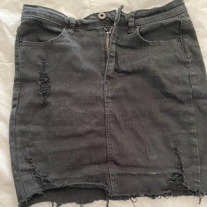 Women's Wax Jean Skirt - New Mini | Color: Black